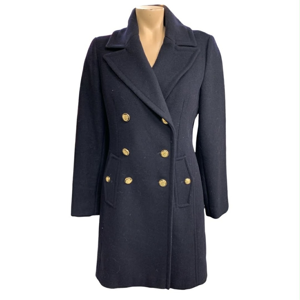 Vince Camuto Black Pea Coat with Gold Buttons Size S